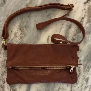 Parker Clay goat leather Brown Crossbody Bag!
